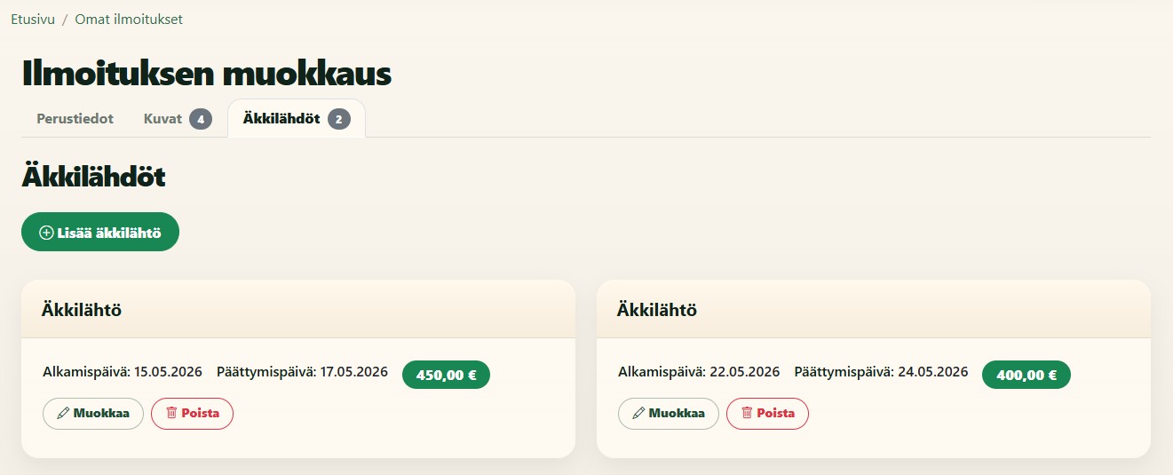 Äkkilähtöjen hallinta